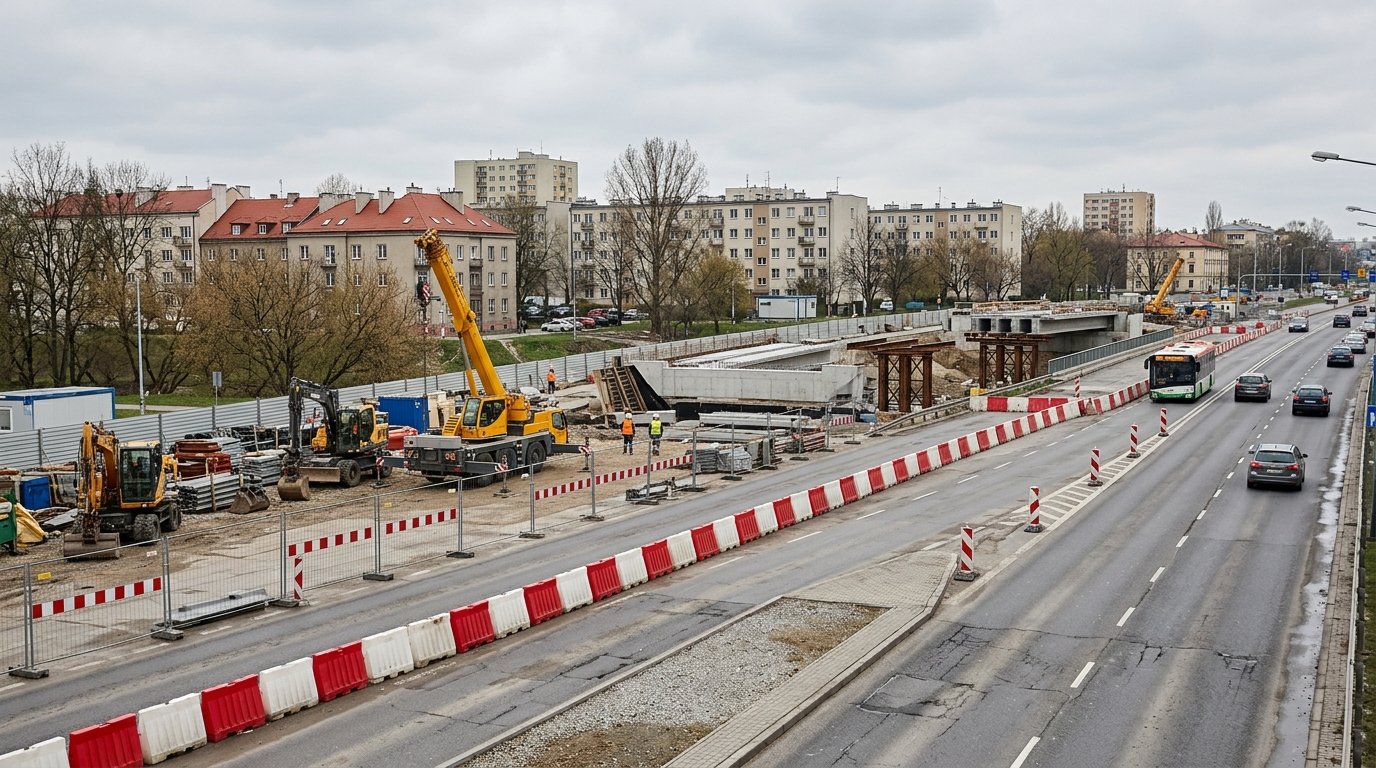 Kluczowy etap prac na Al. Unii Lubelskiej: montaż konstrukcji nowego mostu