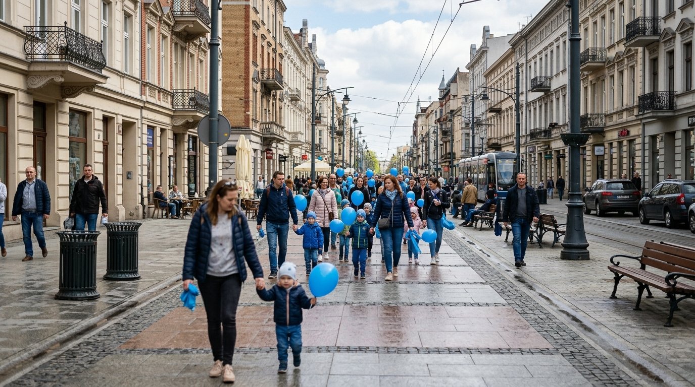 Światowy Dzień Autyzmu: Marsz przedszkolaków ulicą Piotrkowską